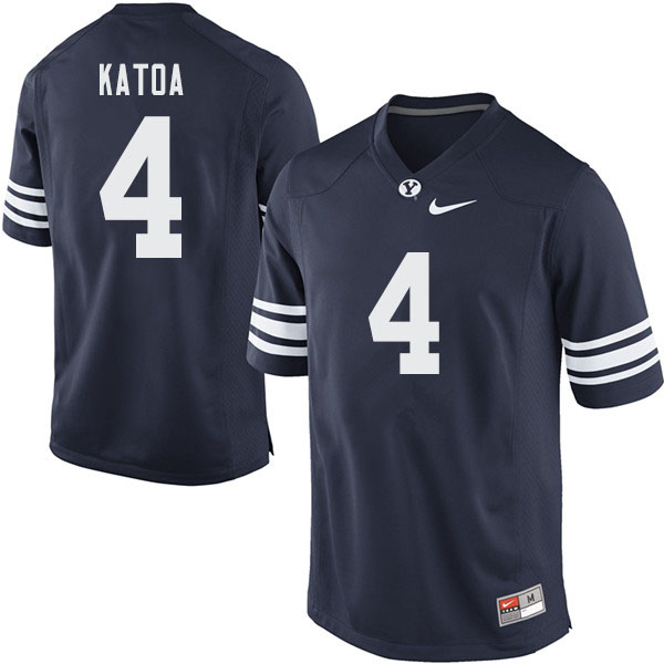 Men #4 Lopini Katoa BYU Cougars College Football Jerseys Sale-Navy - Click Image to Close